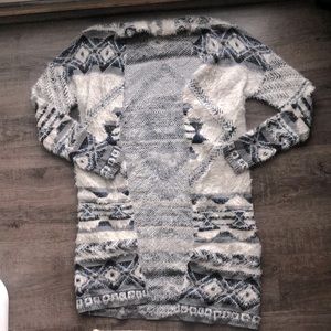 Fuzzy print cardigan